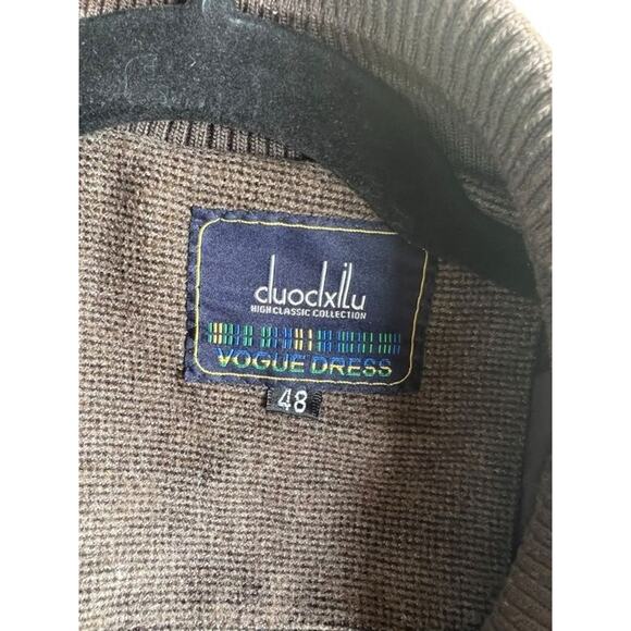 Vogue Dress Men's Classic Collection Jacket Brown Knit Size 48 - Picture 7 of 10